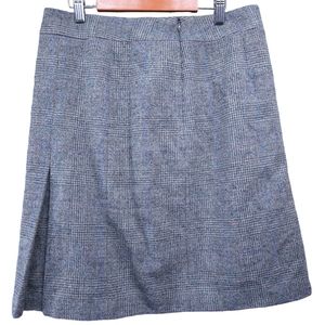 Brooks Brothers Womens Wool Skirt Size 6 Bemberg Lined Twill Woven Grey W/ Blue